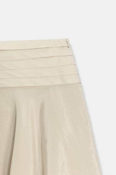 JUPE ASYMÉTRIQUE À VOLANTS ZW COLLECTION - Beige / Vert de Zara - Image 8