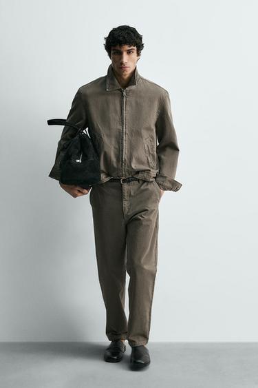 PANTALON RELAXED FIT DÉLAVÉ - Vert clair de Zara - Image 4