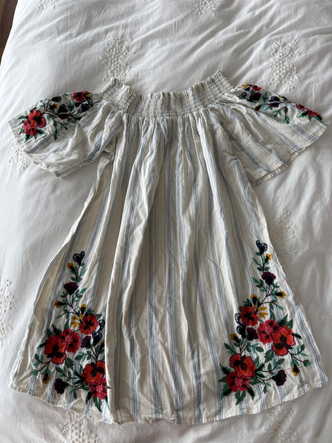 EMBROIDERED STRIPED DRESS - Image 5