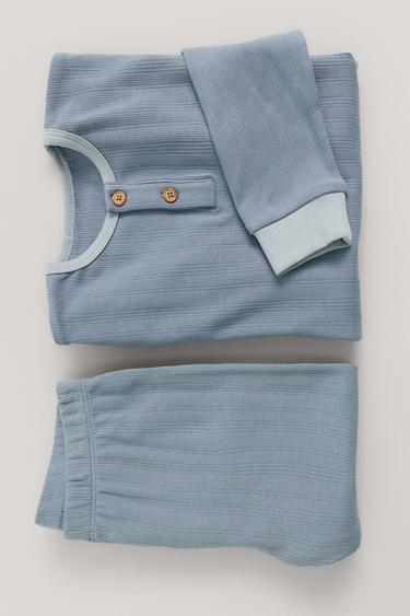 6-14 YEARS/ RIBBED PYJAMAS — Blue 1