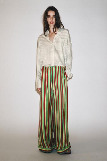 PANTALON DE PYJAMA RAYURES ZW COLLECTION - Multicolore de Zara - Image 9