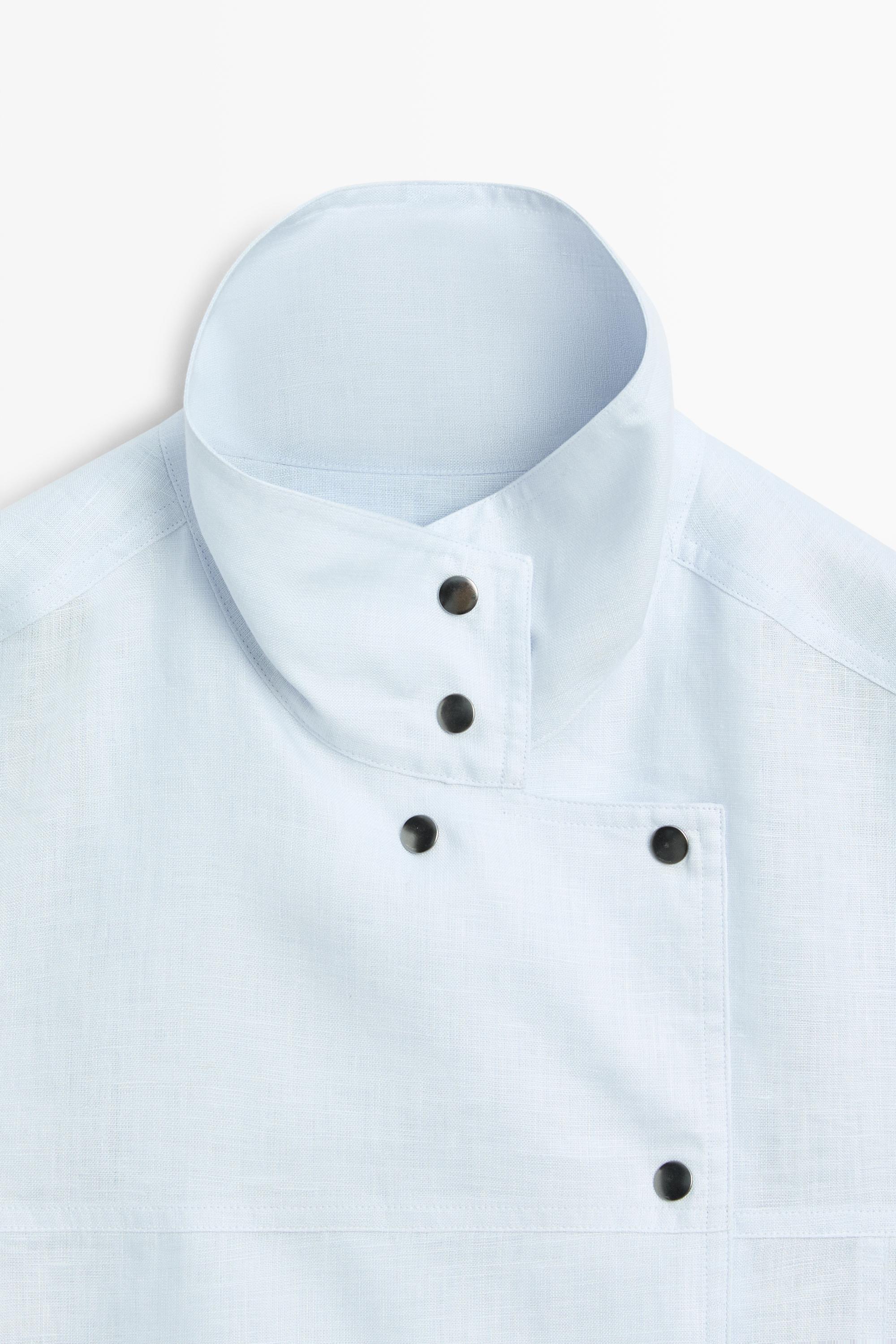 100% linen fine button-down top