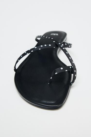 POLKA DOT STRAPPY SANDALS - Black by Zara - Image 4