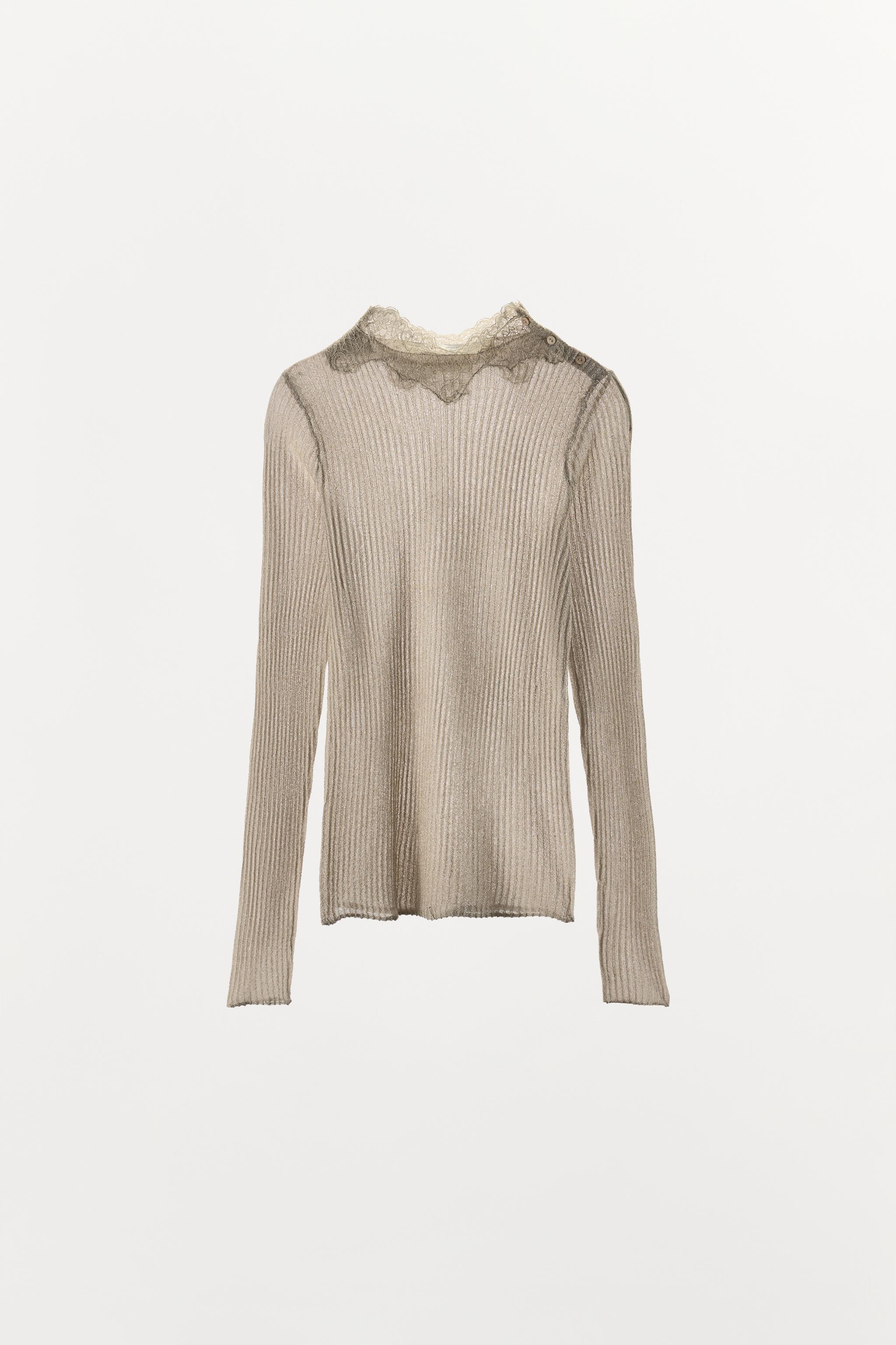 TOP EN MAILLE DENTELLE FIL MÉTALLISÉ