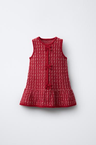 STRUCTURED KNIT DRESS - Red by Zara