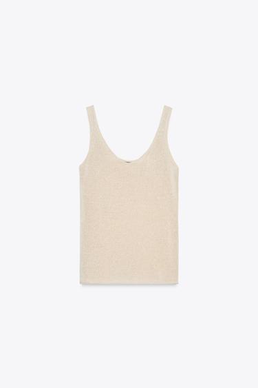 TOP PUNTO CON LINO - Arena de Zara