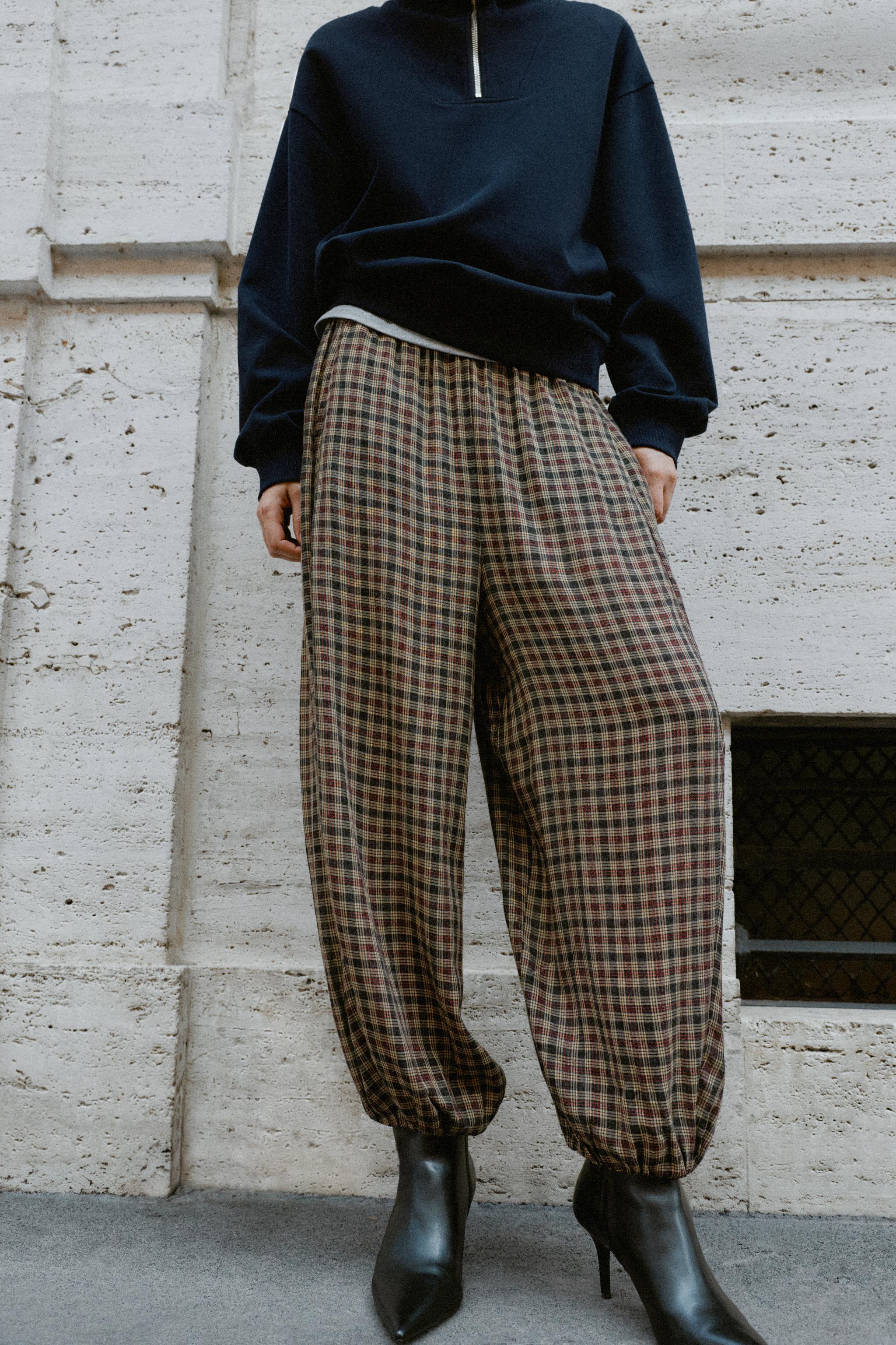 PLAID PARACHUTE PANTS