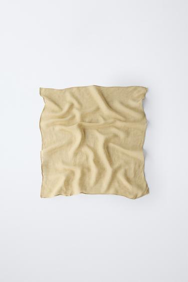 LOT DE DEUX BANDANAS UNIS EN LIN - Sable de Zara - Image 2