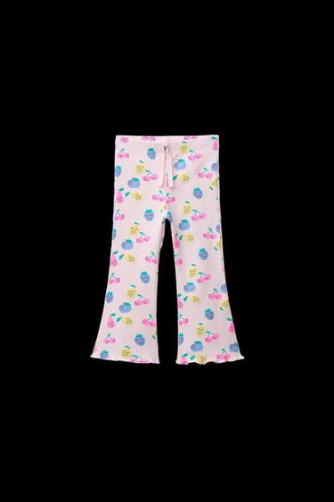 LEGGINGS FLARE RIPPENMUSTER MIT PRINT - Hellrosa von Zara - Bild 0
