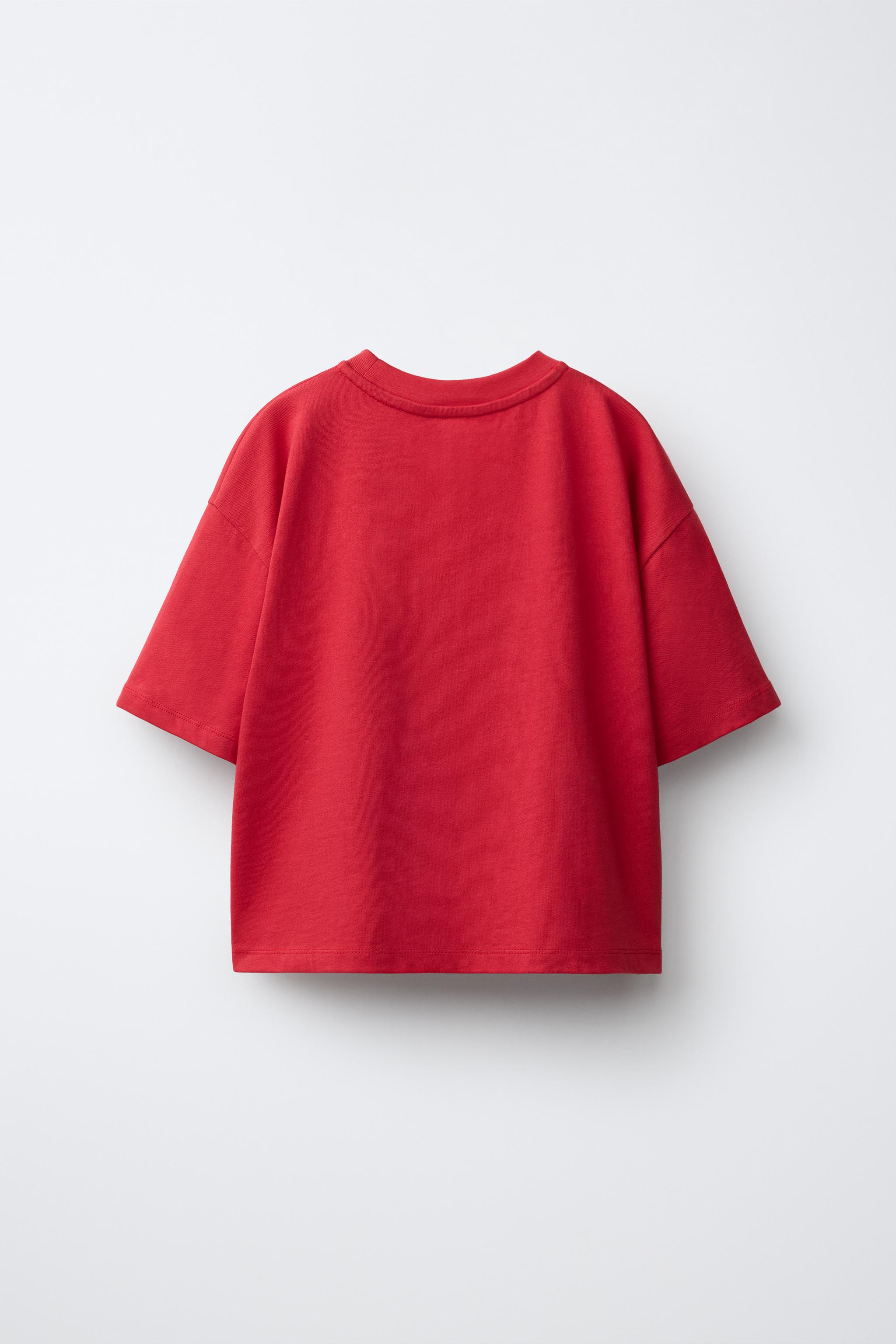 ドラッグストアーズ★別布はぎはぎパッチのニットソーチュニック★レッド GINGHAM PATCH T-SHIRT - White / Red | ZARA United States