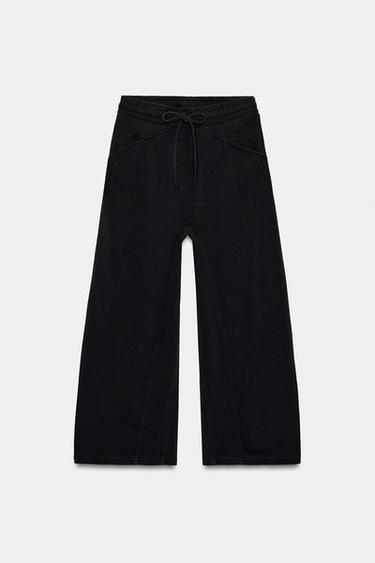 Zara WASHED EFFECT FLEECE PANTS - Anthracite grey
