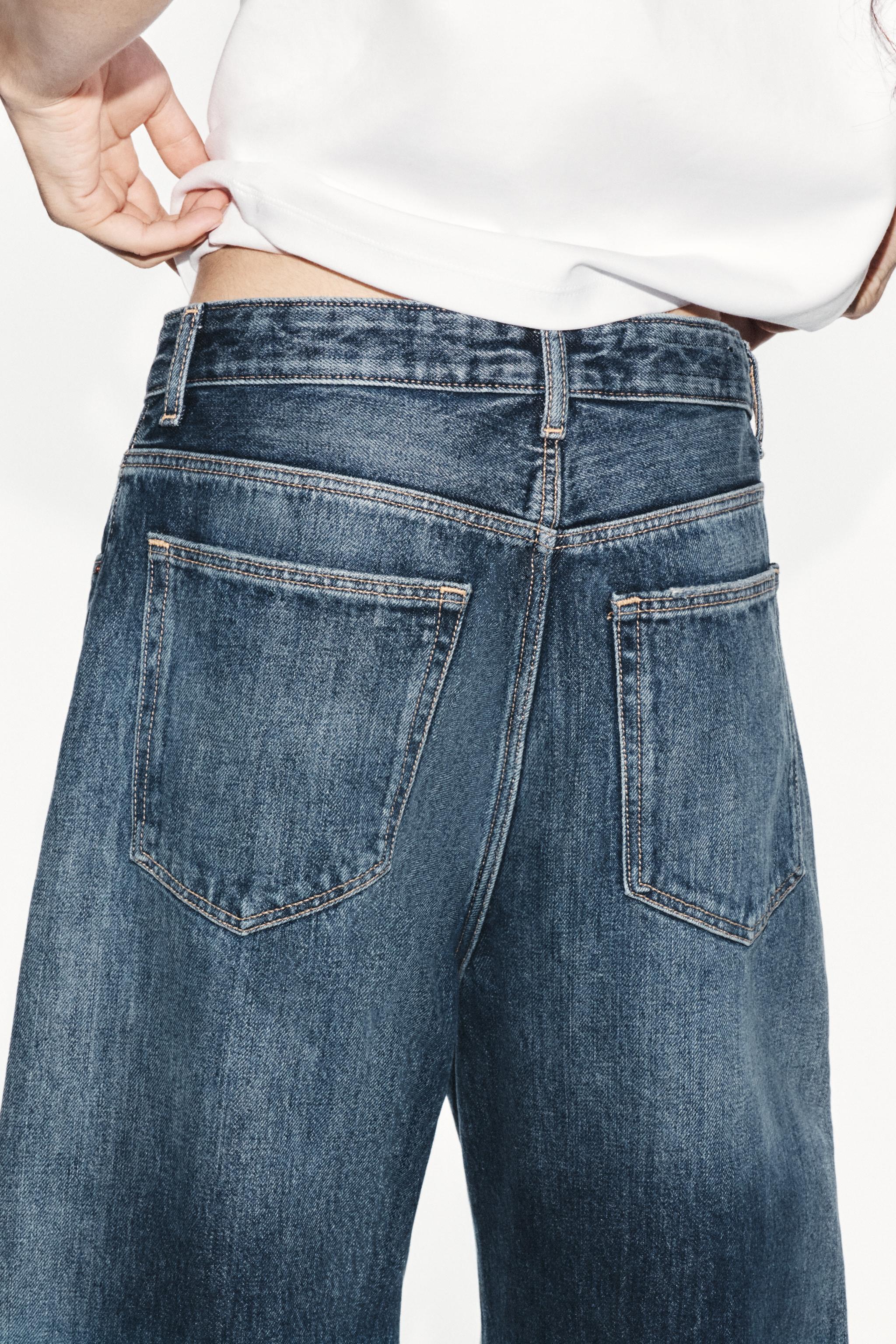 TRF MID-RISE BAGGY FOLDED JEANS