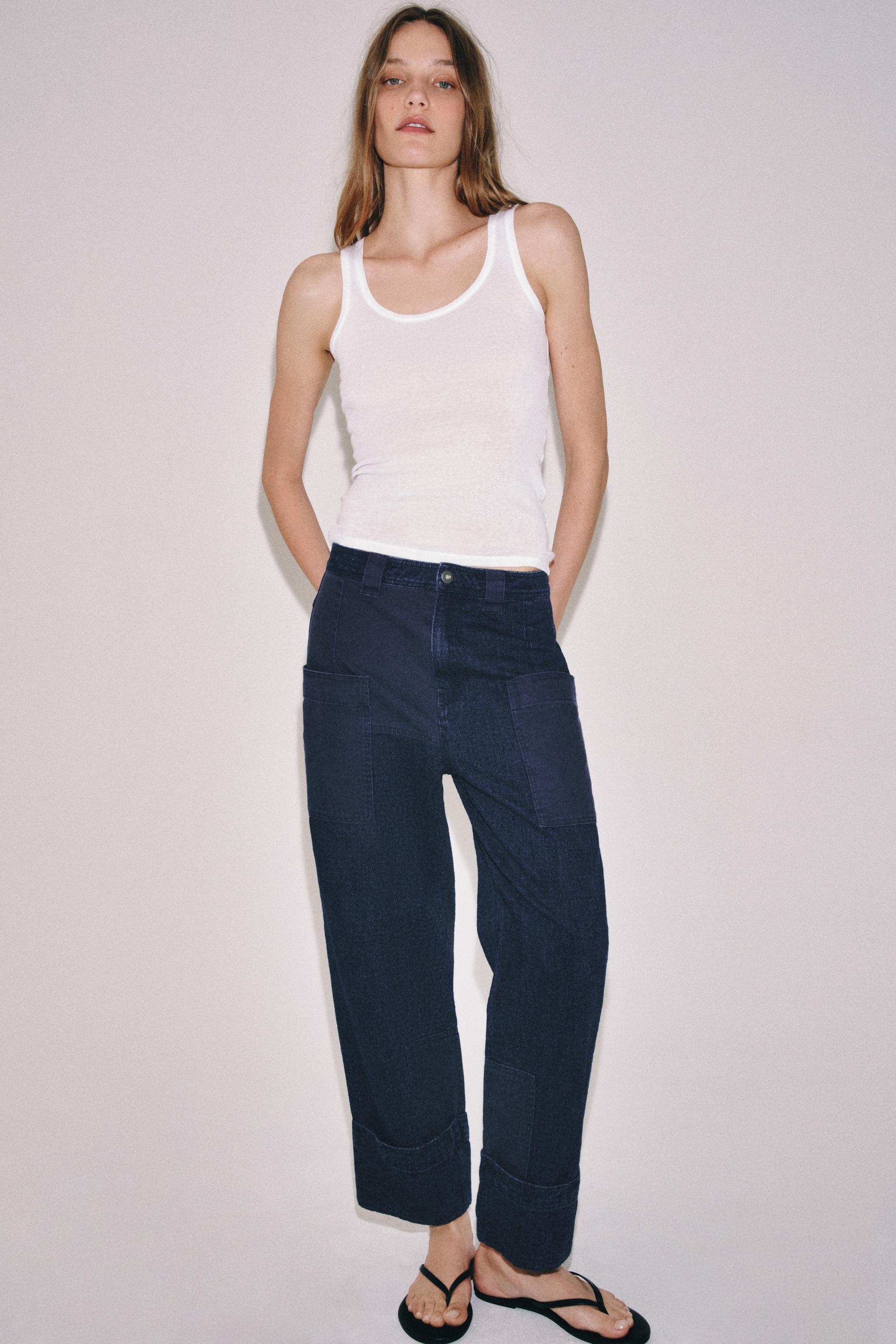 ZW COLLECTION COMBINATION POCKET PANTS - Blue | ZARA United States