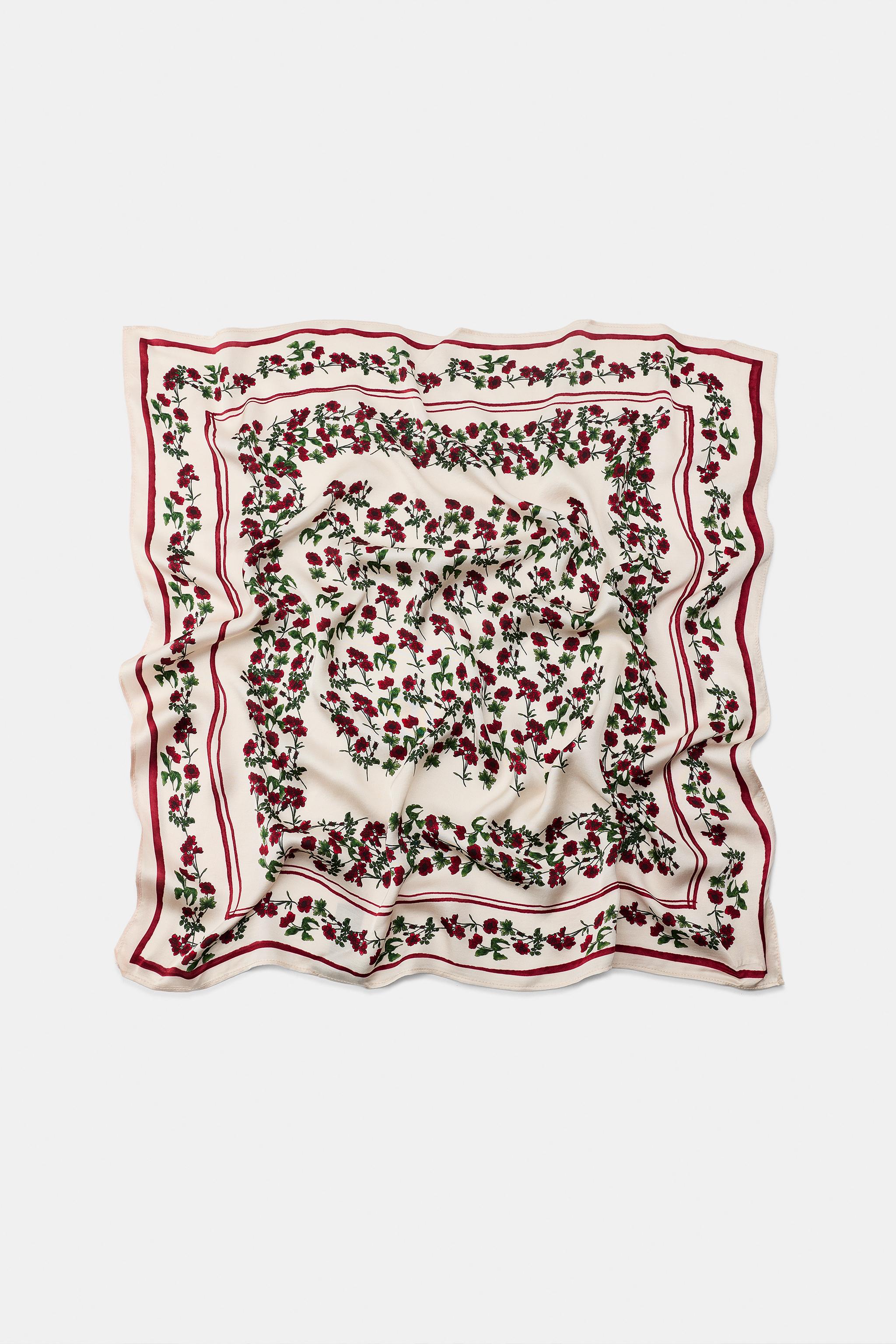 FOULARD BANDANA 100% VISCOSE IMPRIMÉ FLEURS