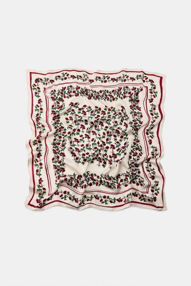 PAÑUELO VISCOSA 100% ESTAMPADO FLORES - Crudo de Zara