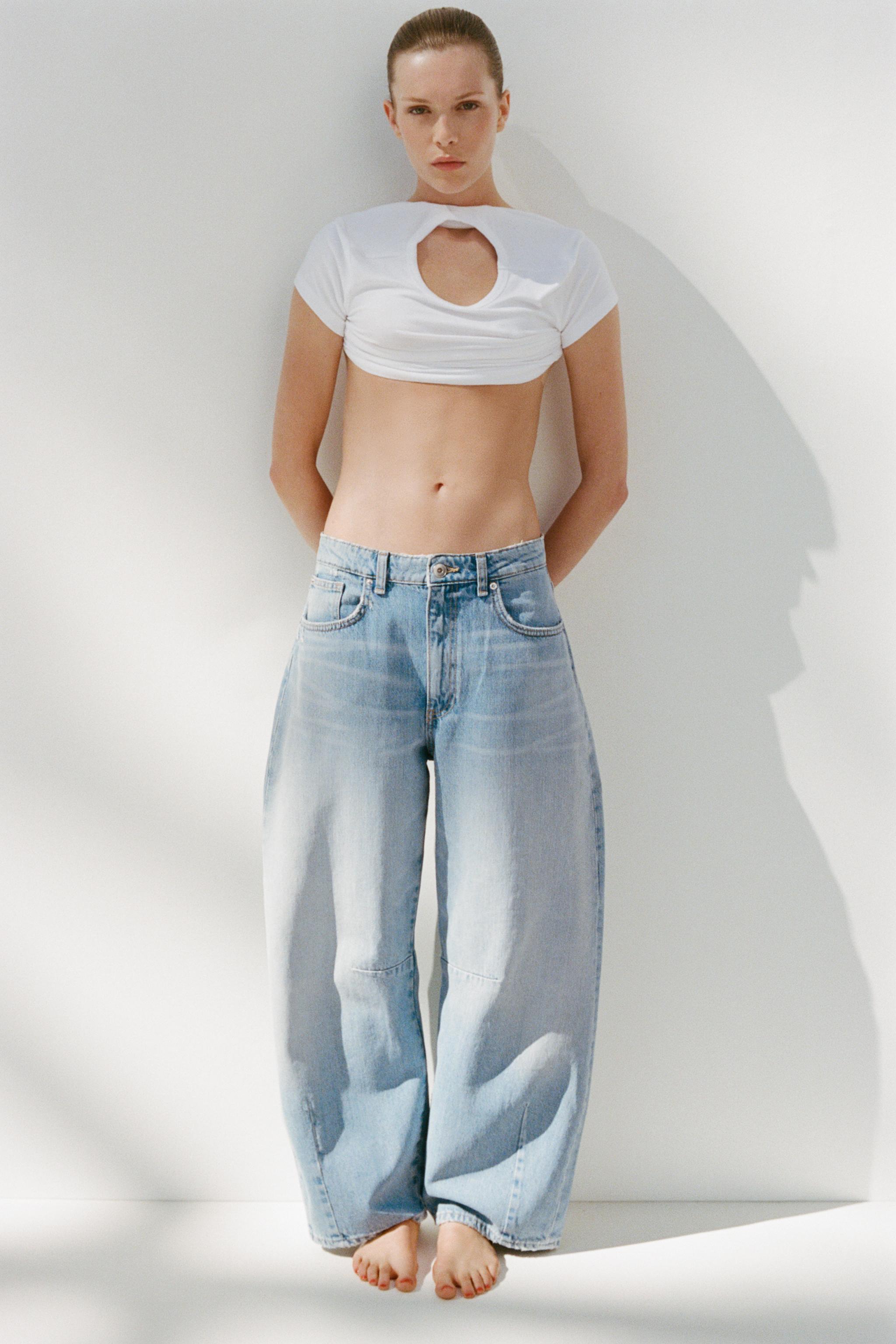 【ZARA】TRFバギーバルーン ミッドライズデニムパンツ 8727/040 TRF MID-RISE BAGGY BALLOON JEANS - Blue | ZARA United States
