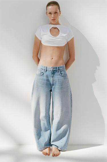 TRF BAGGY BALLOON MID-WAIST JEANS - Faded blue by Zara - Image 0