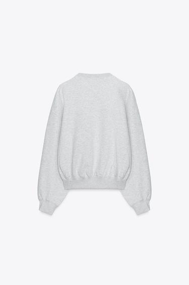 SWEAT MOLLETON BASIQUE - Gris chiné de Zara - Image 6