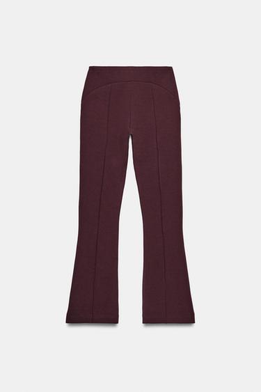 PANTALON INTERLOCK FLARE NERVURE - Vin de Zara - Image 1