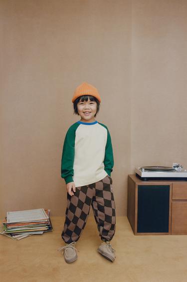 ARGYLE PLUSH TROUSERS - Brown by Zara