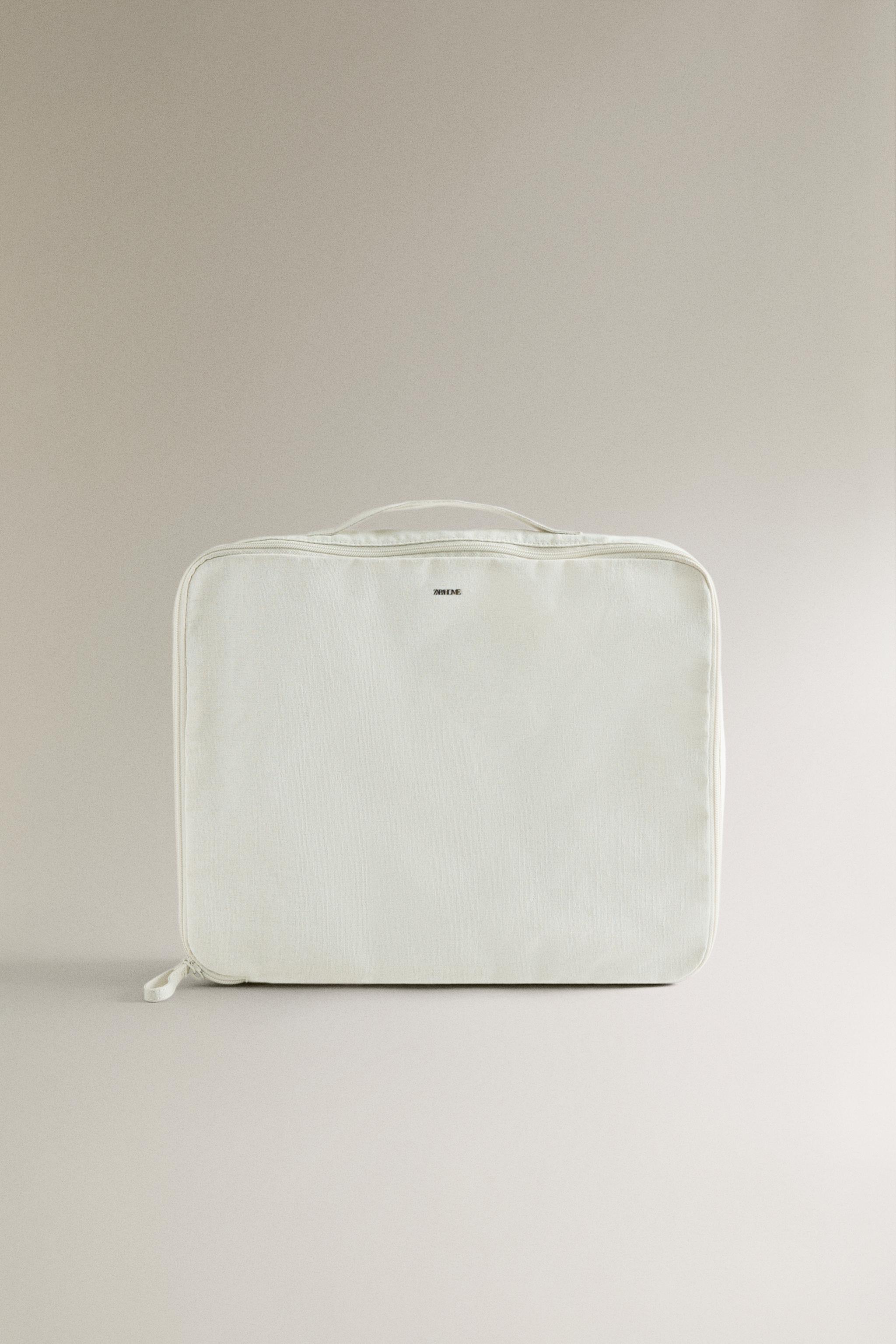 FABRIC TRAVEL ORGANIZER MAKEUP BAGS — Off White