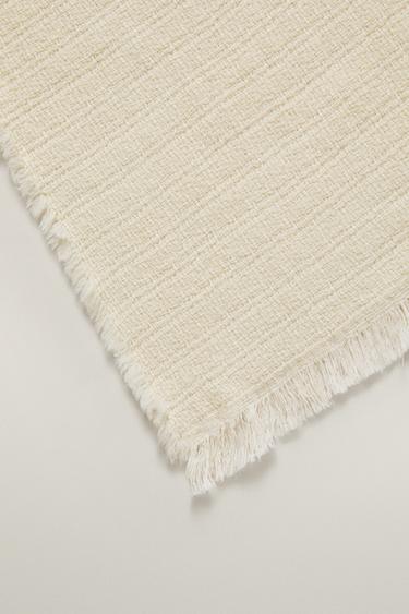 WOOL AND COTTON BLANKET — Oyster-white 2