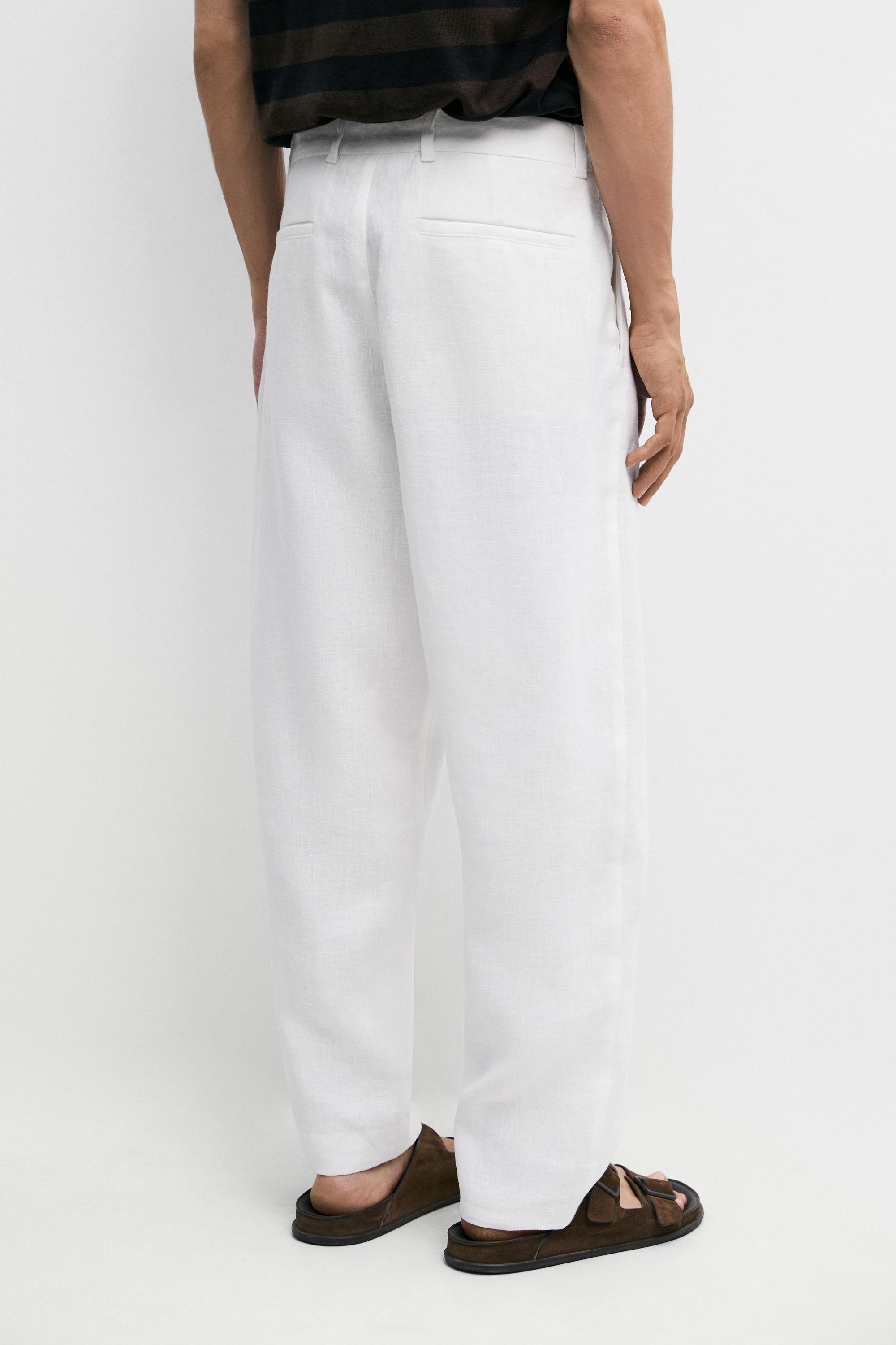 100% linen pants with dart detail
