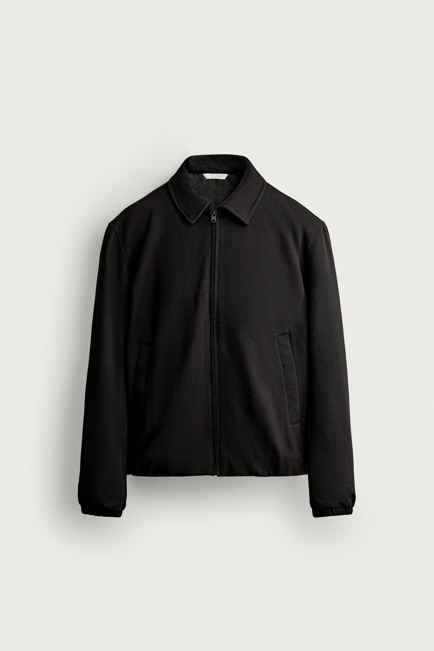 Мужская рубашка Zara Padded Zipper Overshirt, цвет: Чёрный — фото 6