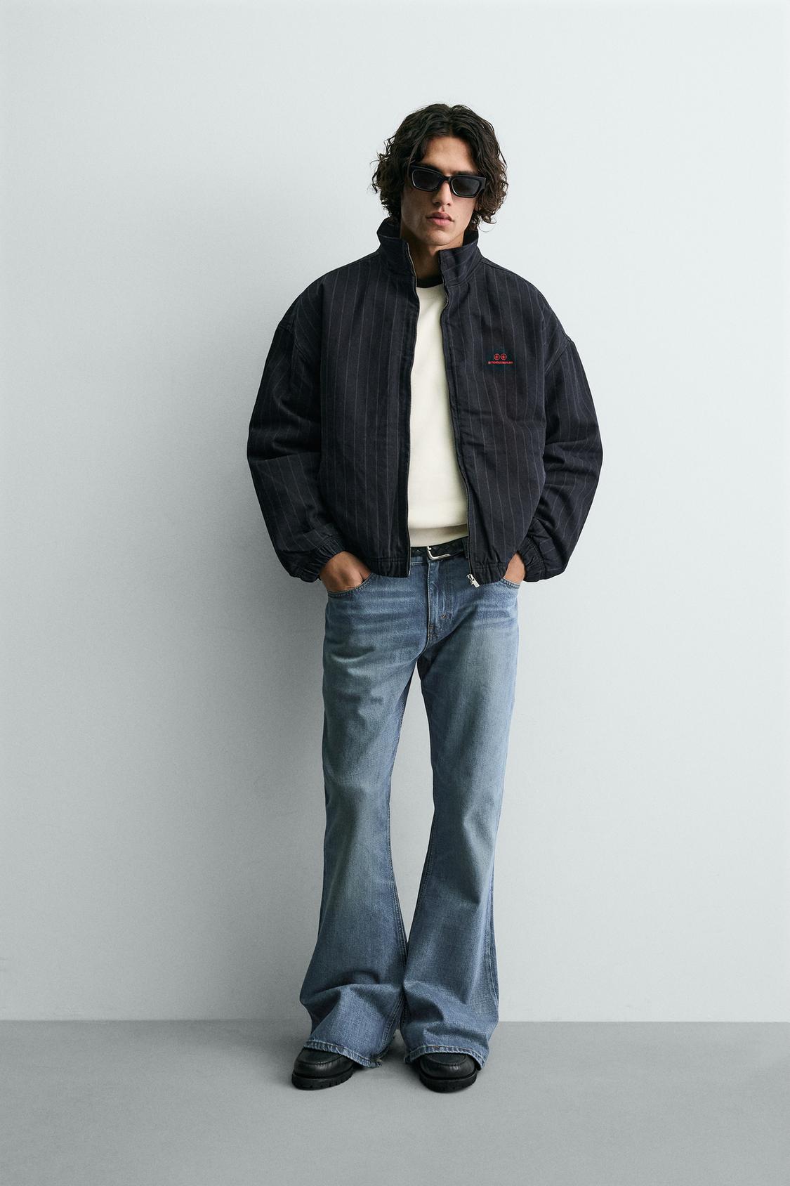 ДЖИНСОВАЯ КУРТКА В ПОЛОСКУ С ВЫШИВКОЙ ОТ ZARA