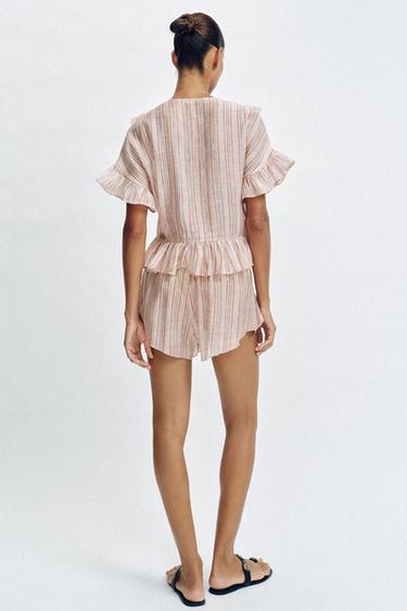 SHORT À RAYURES ET VOLANTS - rayures de Zara - Image 4