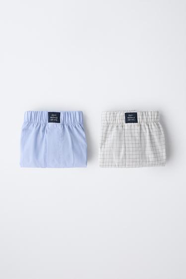 8-14 YEARS/ 2-PACK OF POPLIN BOXERS - Blue by Zara - Image 4