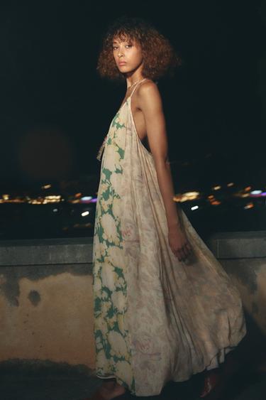 VESTIDO PATCHWORK FLORES ZW COLLECTION - Beige de Zara
