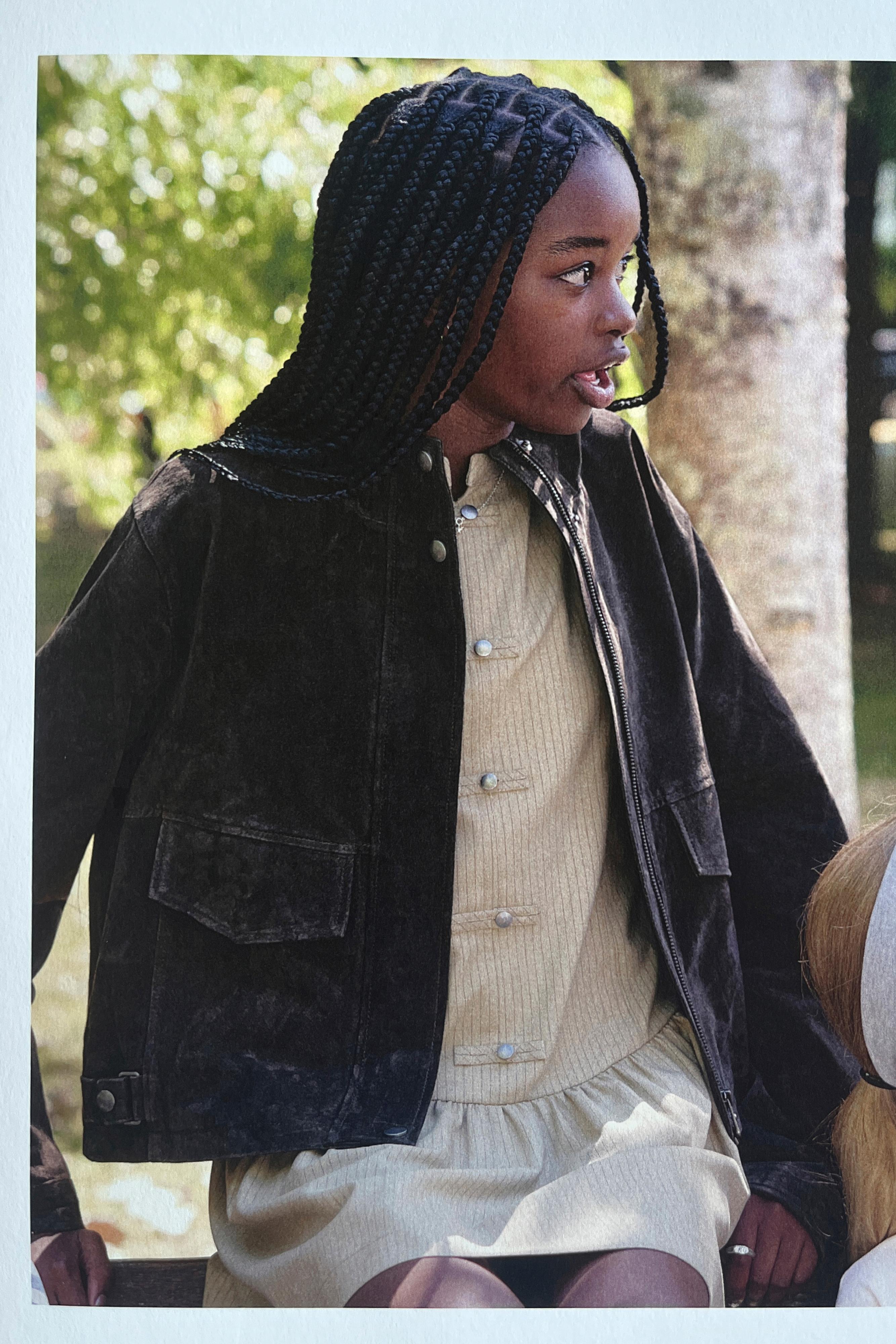 100% LEATHER JACKET WITH POCKETS — dark khaki