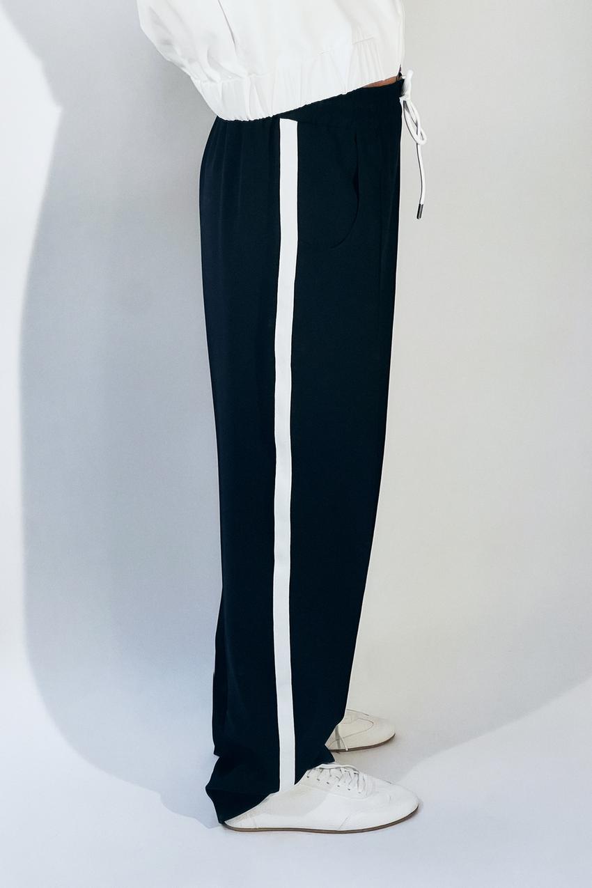 JOGGING TROUSERS WITH SIDE STRIPES - Navy blue