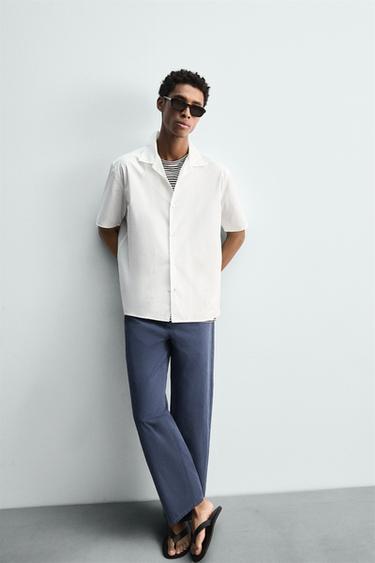 RELAXED FIT POPLIN SHIRT - Oyster-white by Zara - Image 4