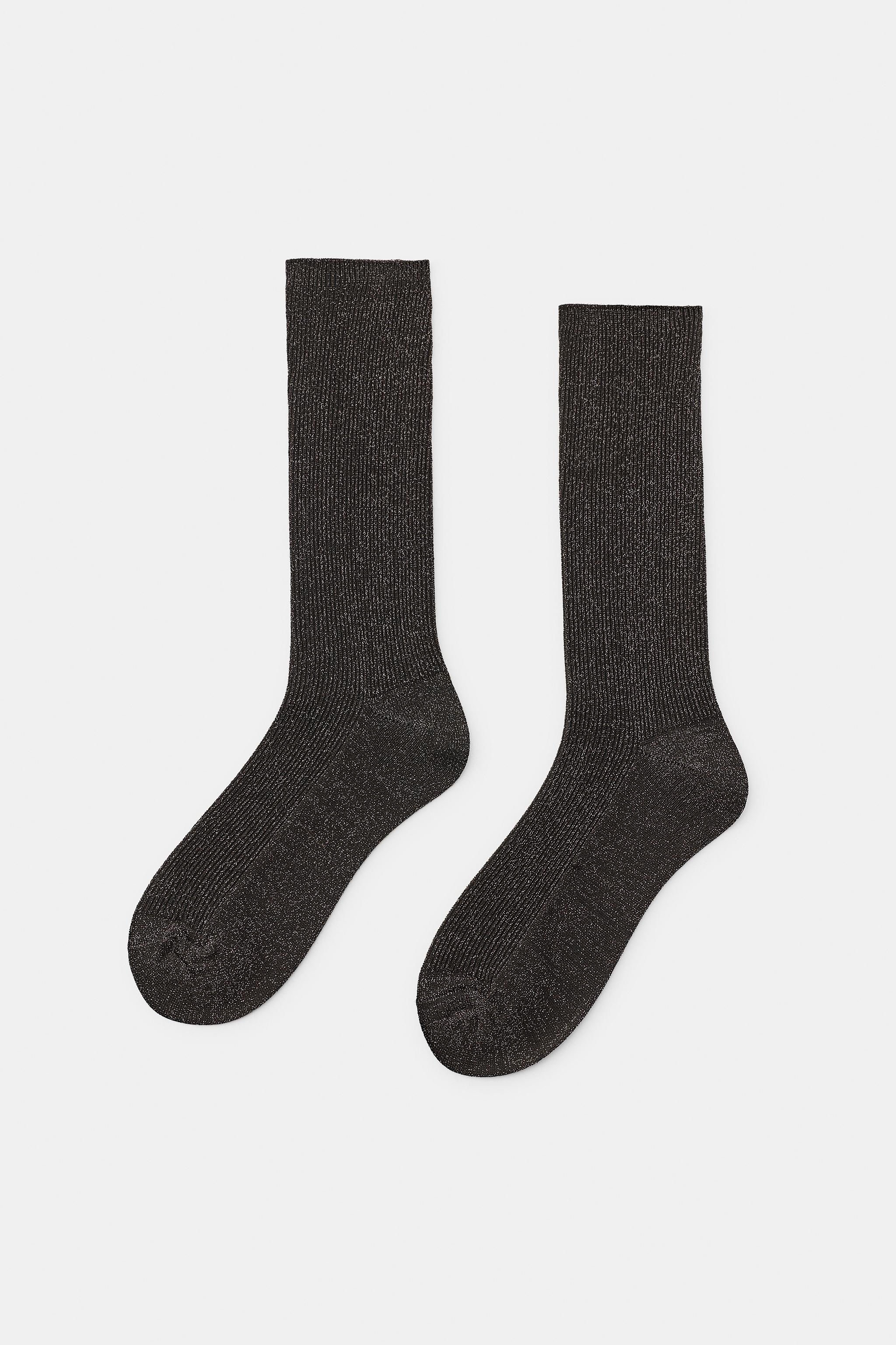 CHAUSSETTES CANNELÉ FIL MÉTALLISÉ