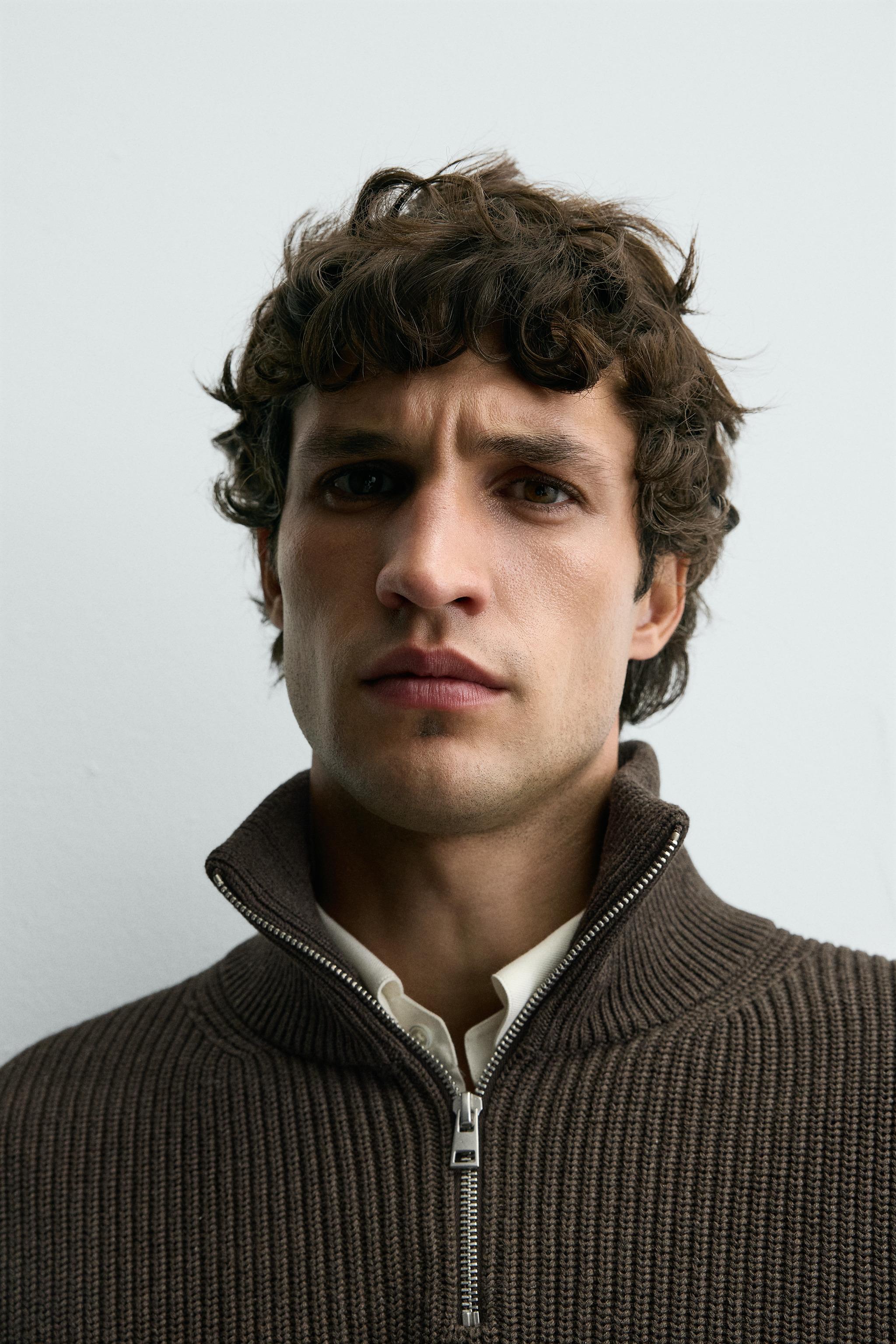 PURL KNIT ZIP-UP JUMPER