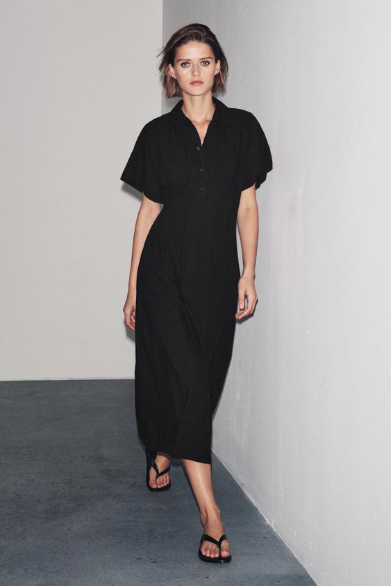 ZW COLLECTION SHORT SLEEVE POPLIN DRESS