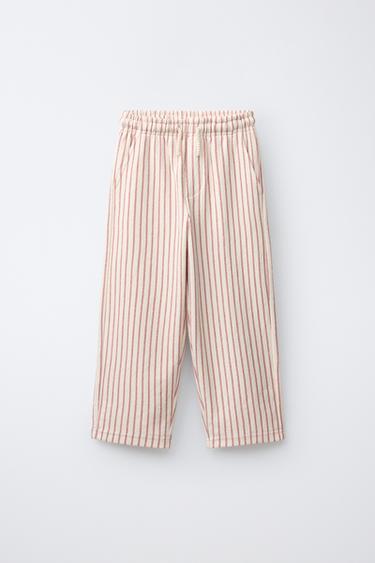 Zara TRIIBULISED MUGAVAD PÜKSID - pruun/valge - Pilt 0