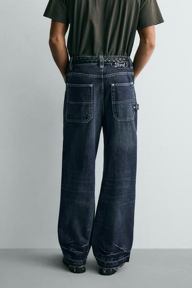 JEAN COUPE DÉCONTRACTÉE AVEC PIÈCE FORD © - Bleu de Zara - Image 2