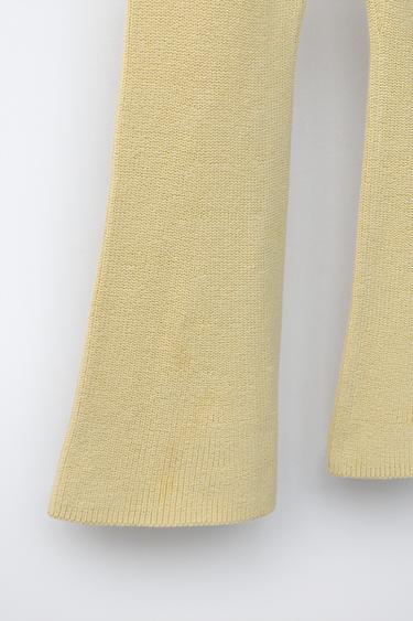 KNITTED FLARE TROUSERS - Light yellow by Zara - Image 3