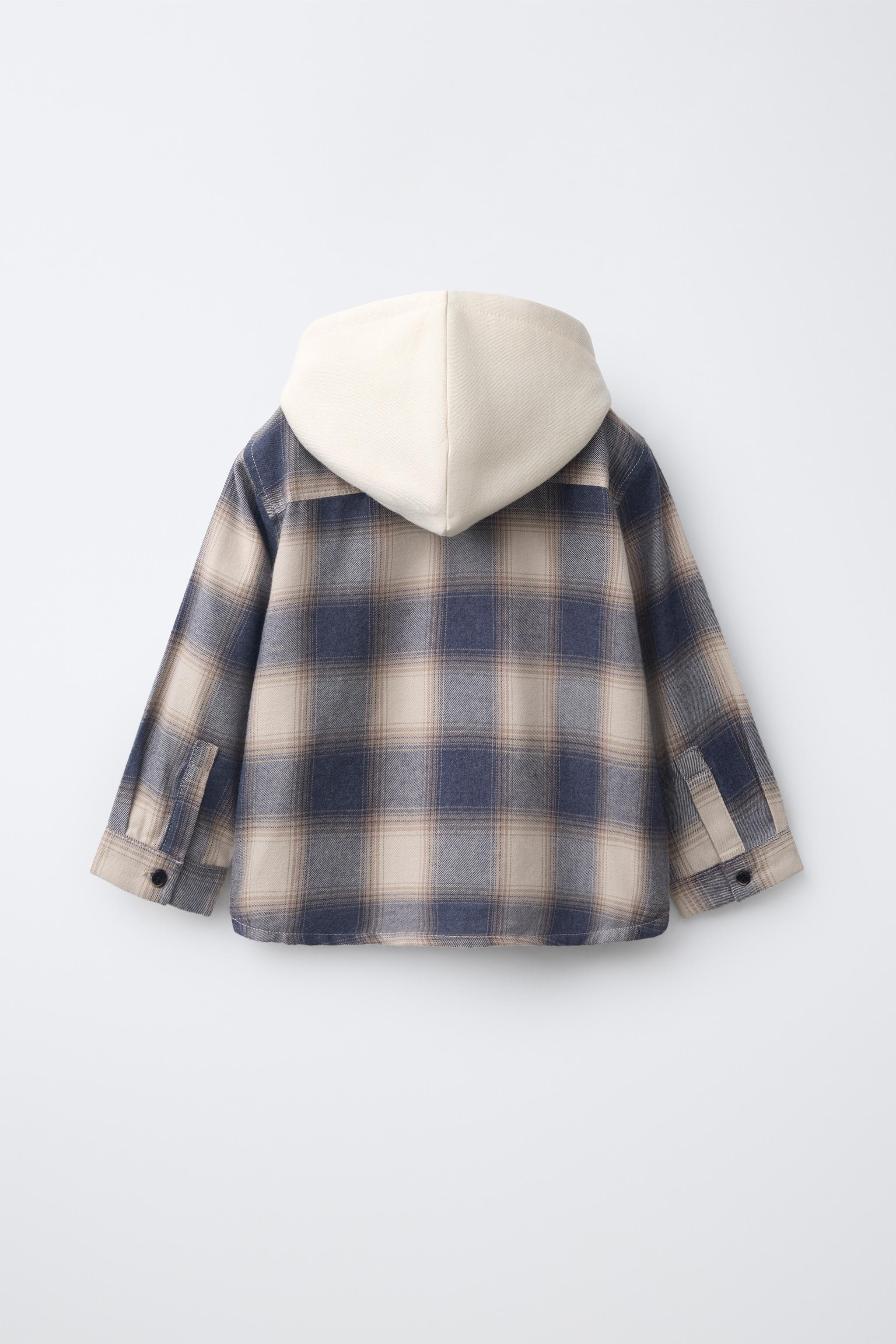 PLAID HOODED SHIRT
