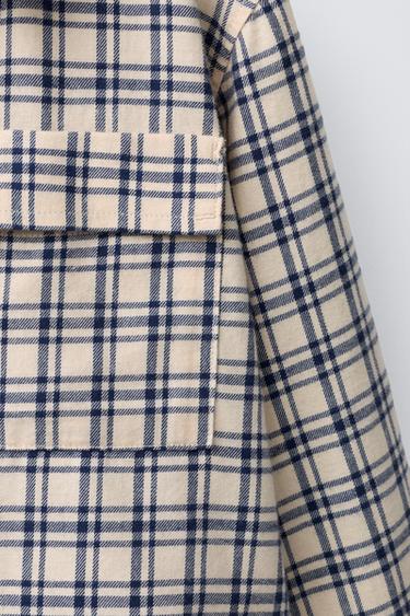 CHEMISE BRODERIES CARREAUX - Écru / Bleu de Zara - Image 3