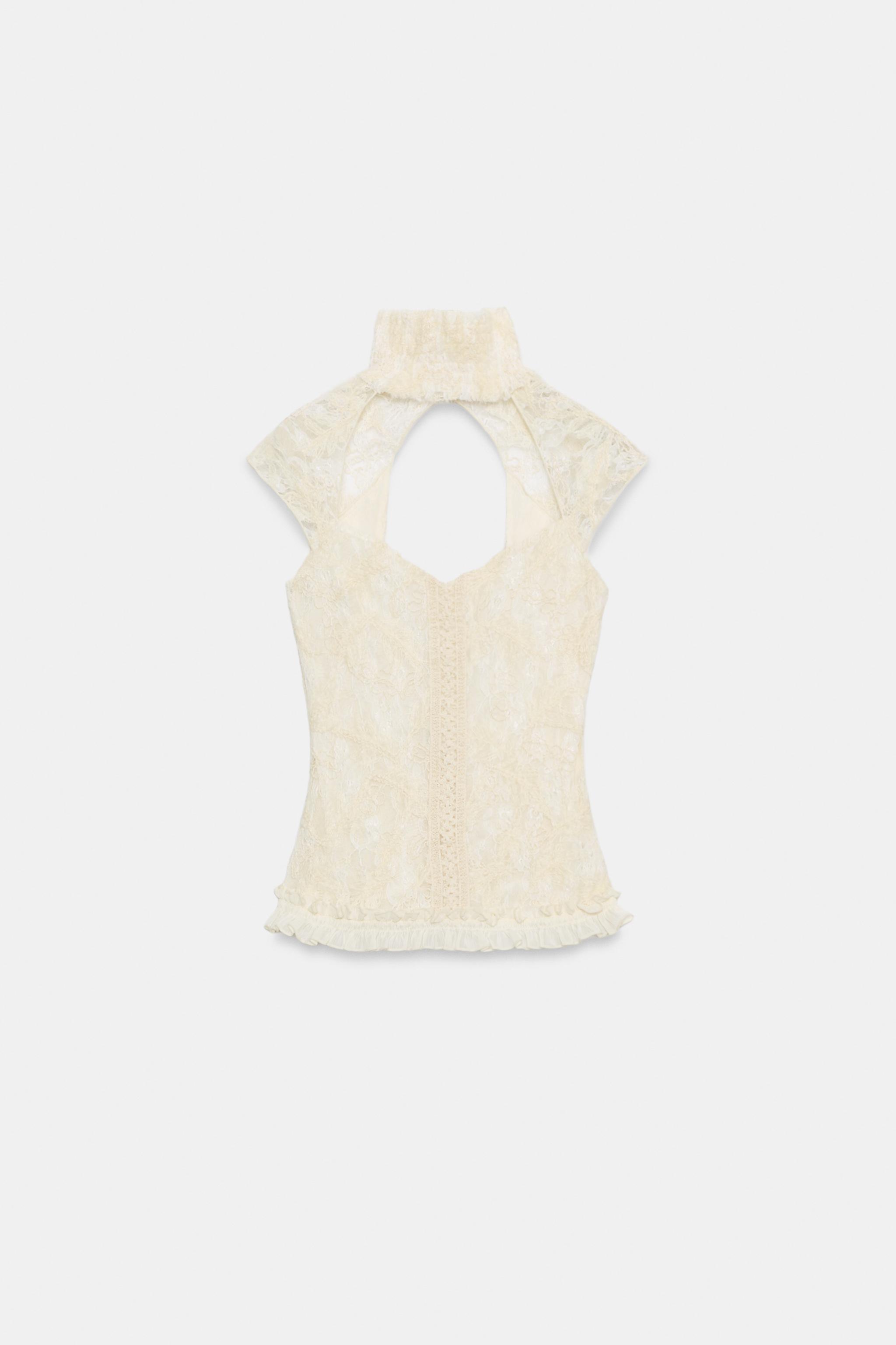 Zara DİK YAKALI ROMANTİK KORSE görsel 7