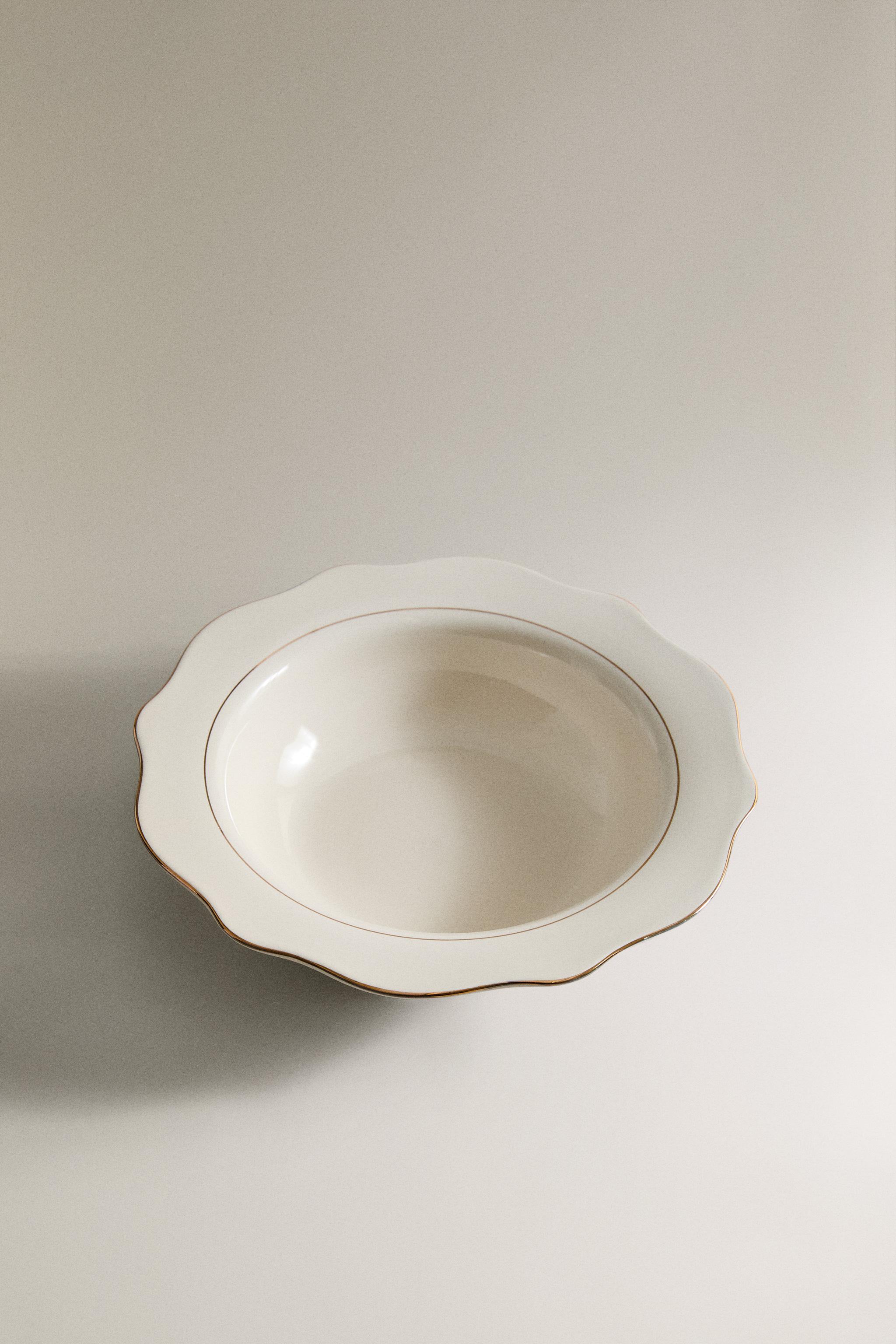 ASSIETTE CREUSE PORCELAINE FILET