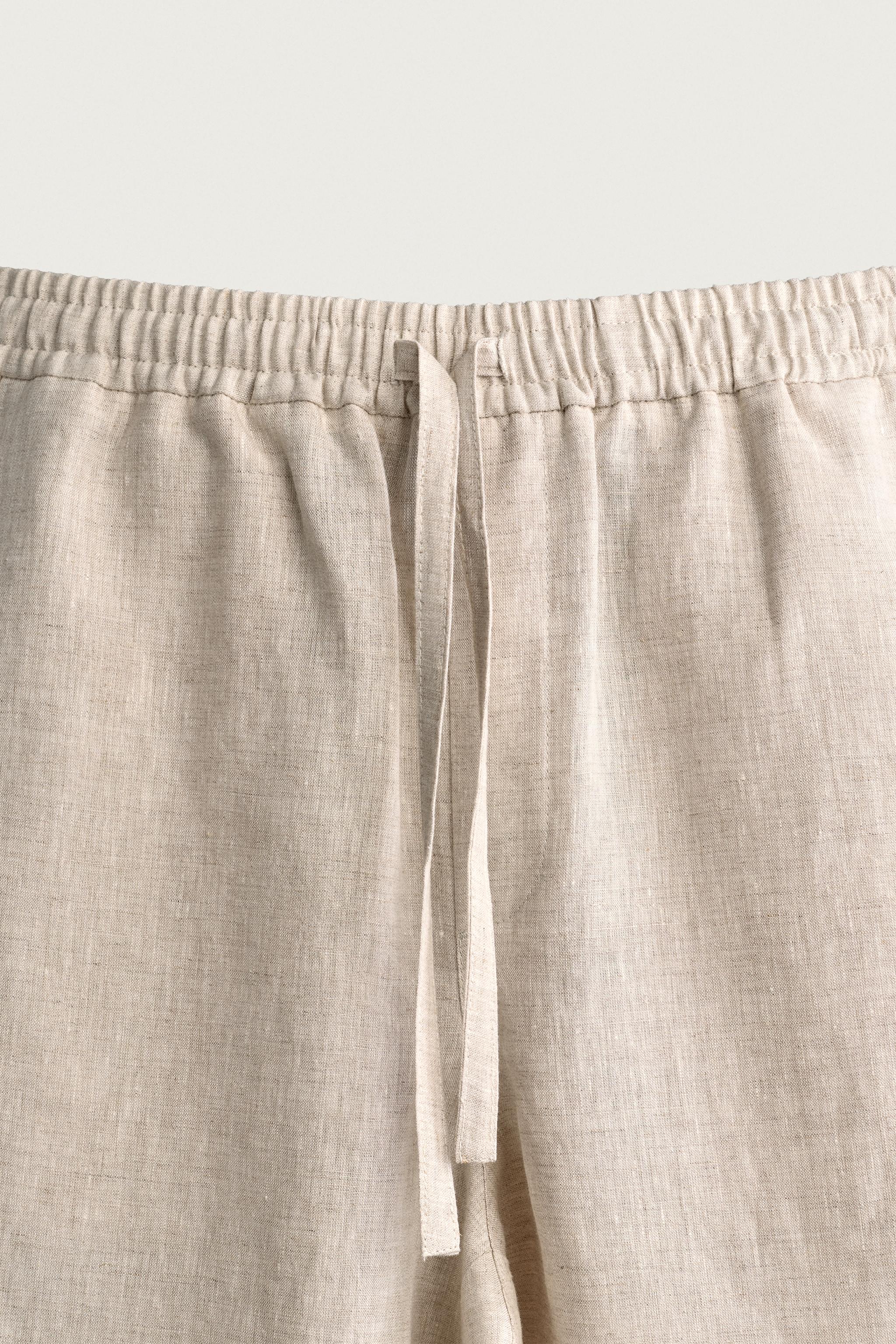 100% LINEN RELAXED-FIT PANTS