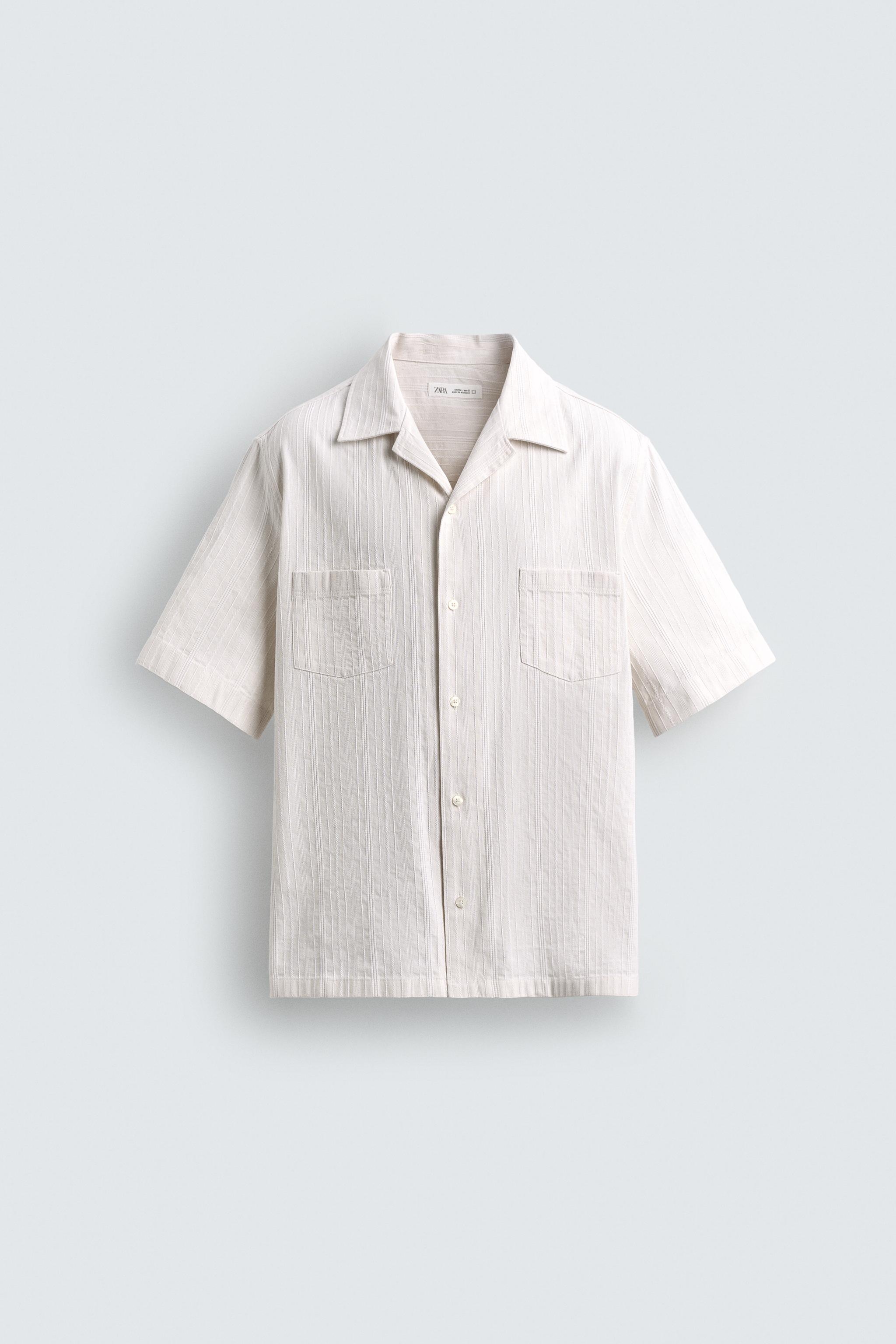 RELAXED FIT STRIPED JACQUARD SHIRT