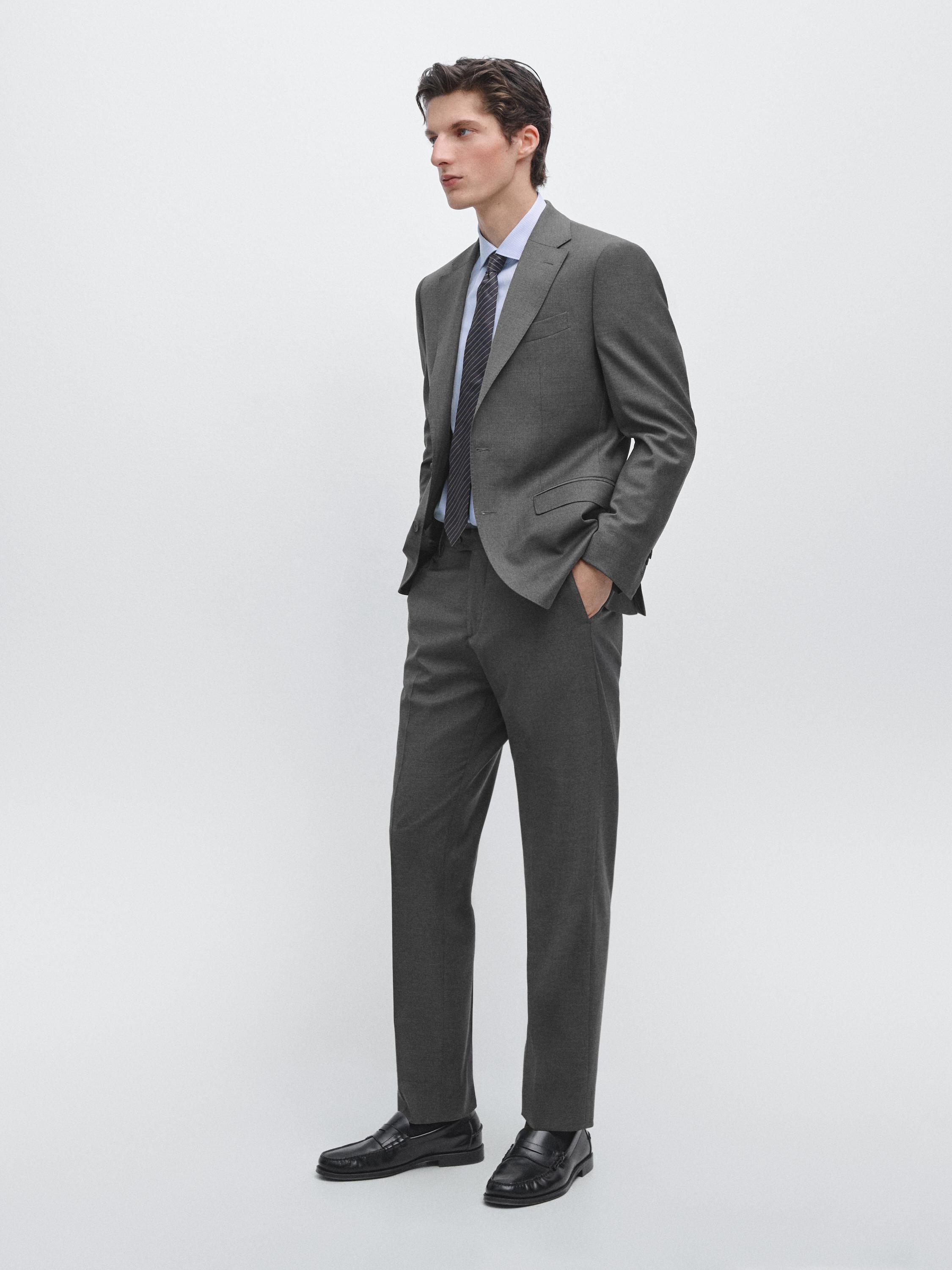 Cold wool suit trousers — Gray