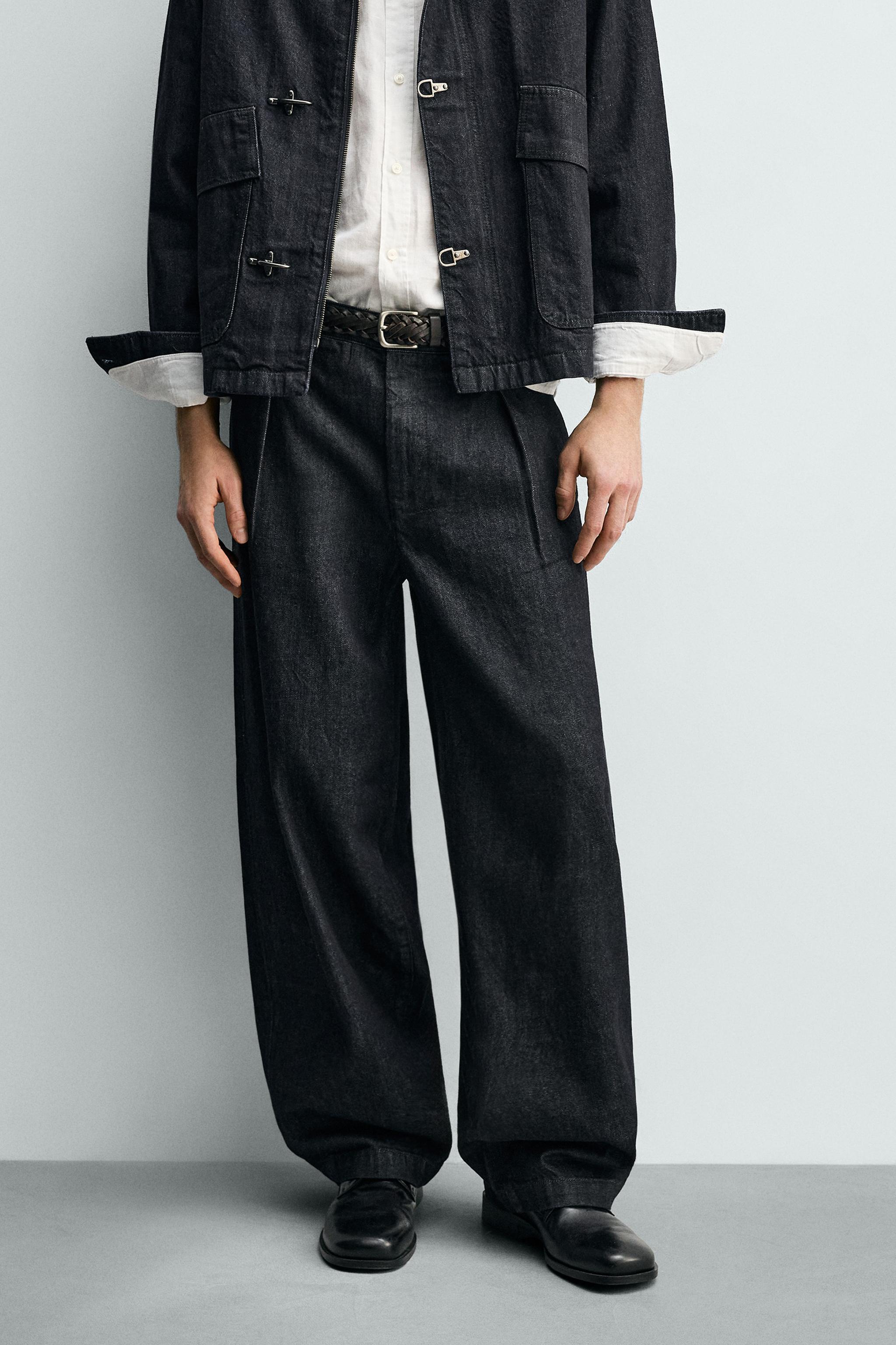 BARREL FIT DENIM CHINO PANTS