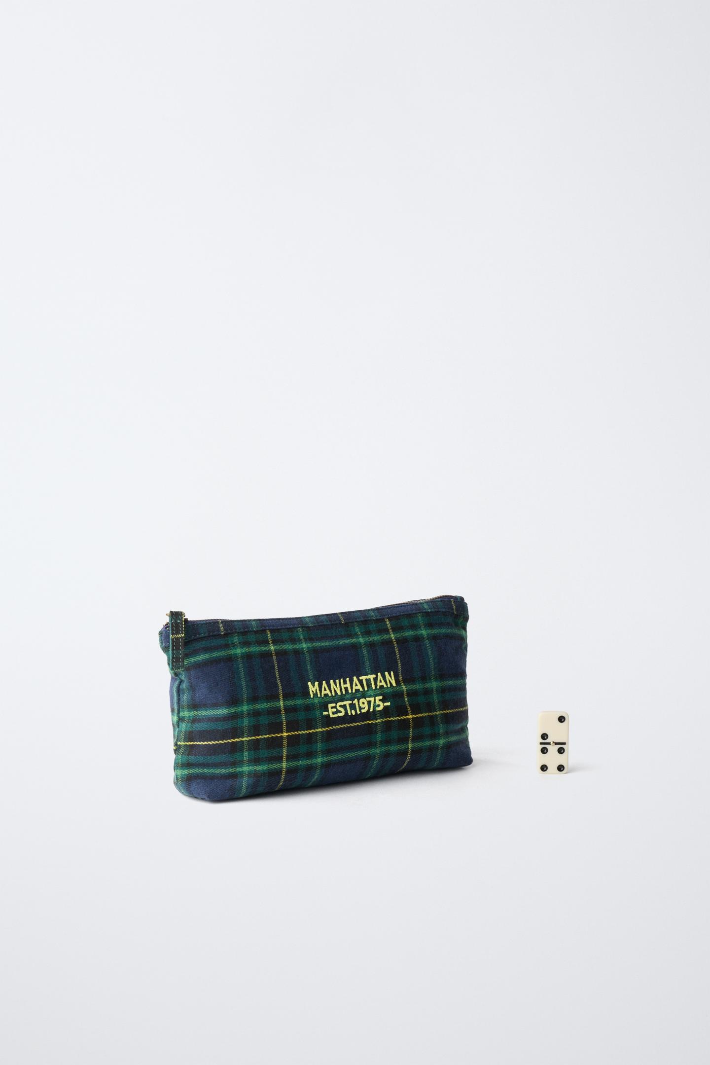 Детский несессер Zara Plaid Toiletry Bag, цвет: Зелёный — фото 6